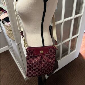 Coach Crossbody Bag Madison Swing pack Burgundy color